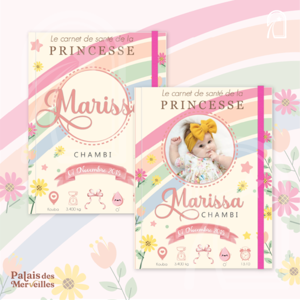 Couverture du carnet de santé Fille - Daisy Rainbow