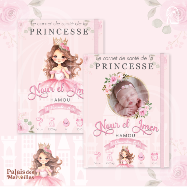 Couverture du carnet de santé Fille - Princesse du Palais