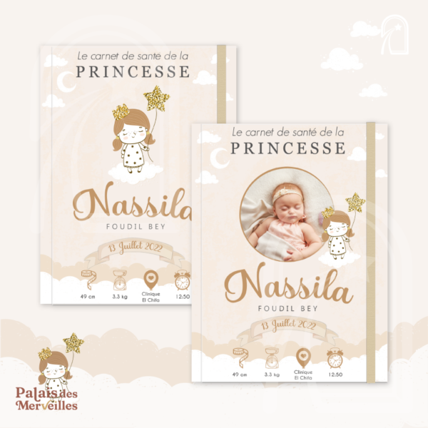 Couverture du carnet de santé Fille - Golden girl