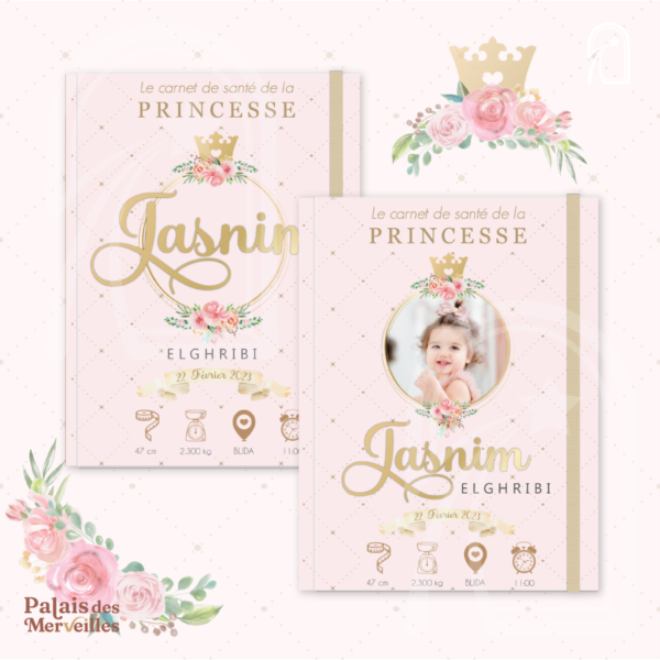 Couverture du carnet de santé Fille - Élégance