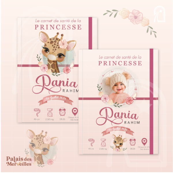 Couverture du carnet de santé Fille - Princesse de la Savane