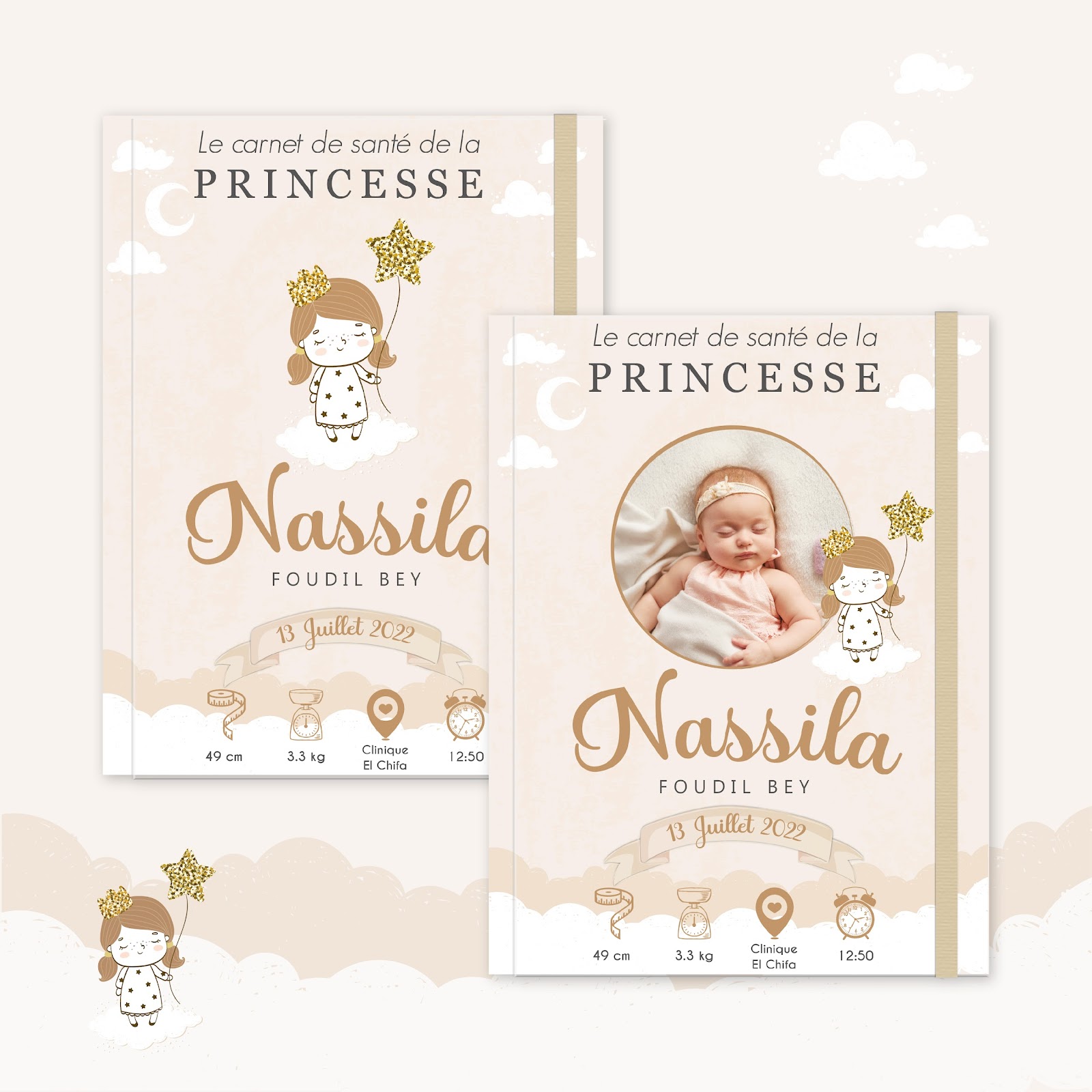 Couverture du carnet de santé Fille - Golden girl