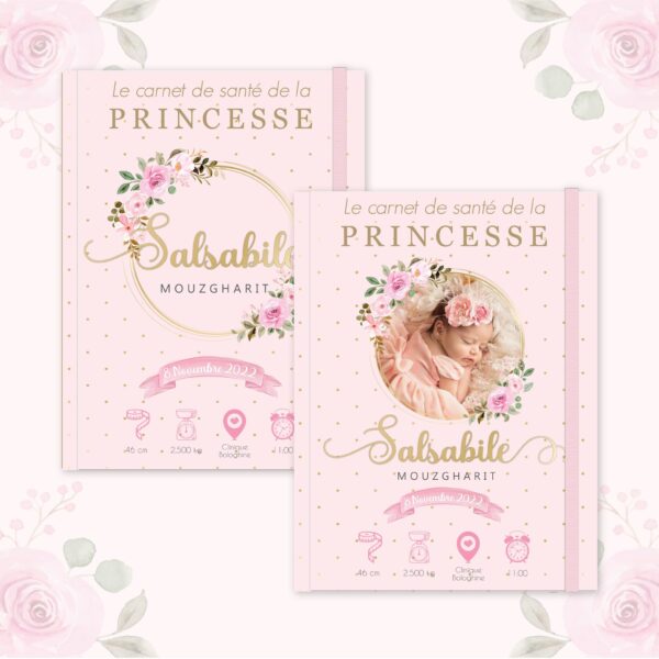 Couverture du carnet de santé Fille - Rose