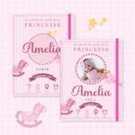 Couverture du carnet de santé Fille - Cheval à bascule rose