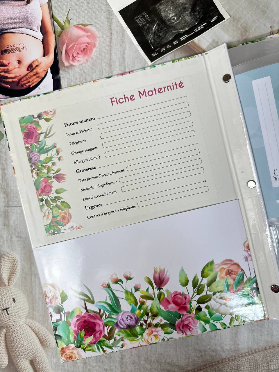Porte-documents de grossesse - Vallée Fleurie -